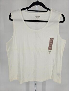Vintage White Stag Womens Sz XXL 100% Cotton Tank Top Solid white NEW